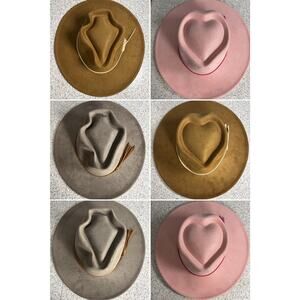 7-Pack PARTY WESTERN HAT PINK BROWN HEART 10 GALLON COWBOY NWOT COUNTRY WESTERN